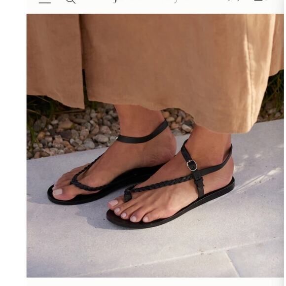 Jenni Kayne Leather Mila Braided Leather Thong Sandals Ankle Strap 41 / US 11 - Picture 8 of 8